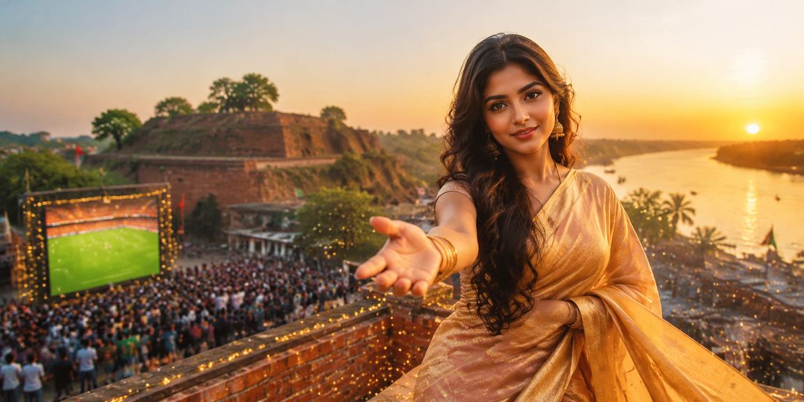 বগুড়ায় শাড়ি পরা একজন নারী ডিপোজিট বোনাস ও গেমিং সুবিধা উপভোগ করছেন