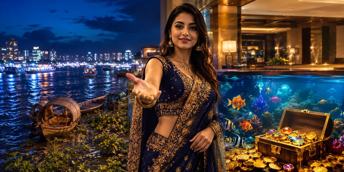 ঢাকায় একজন বাংলাদেশি মডেল মোবাইলে ফিশিং গেম খেলছেন